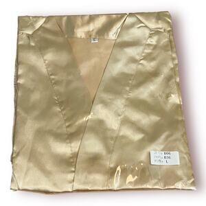 NEW Gold Satin Robe with Tie Size L
